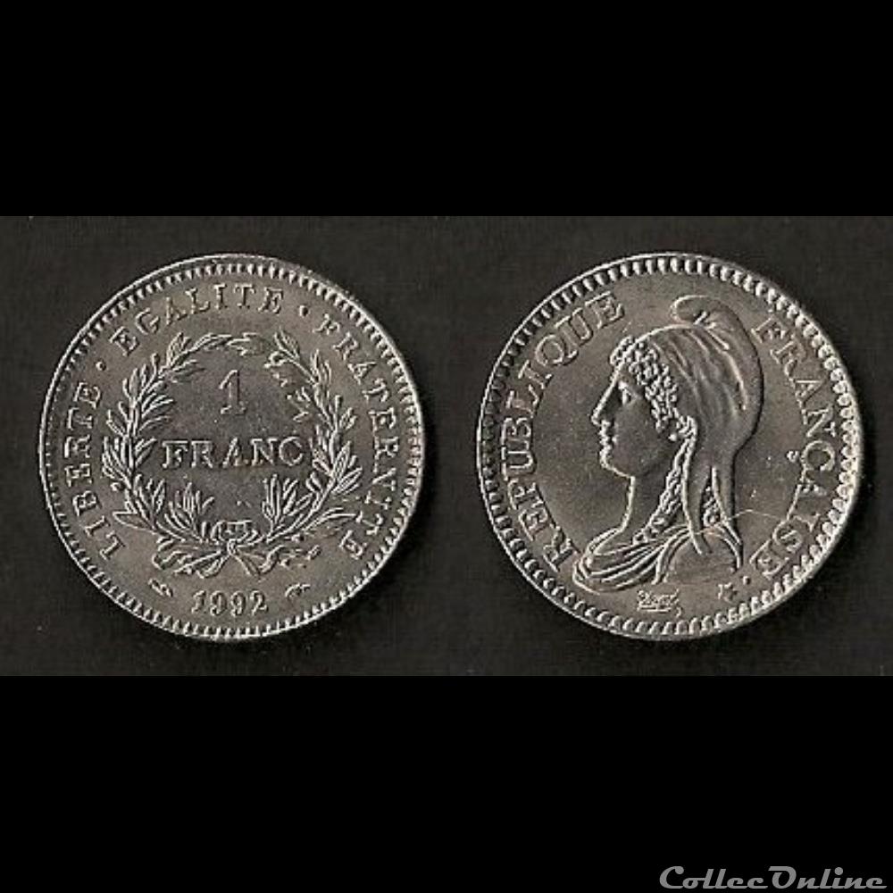 1 Franc République 1992 monnaie france moderne 1 franc republique 1992