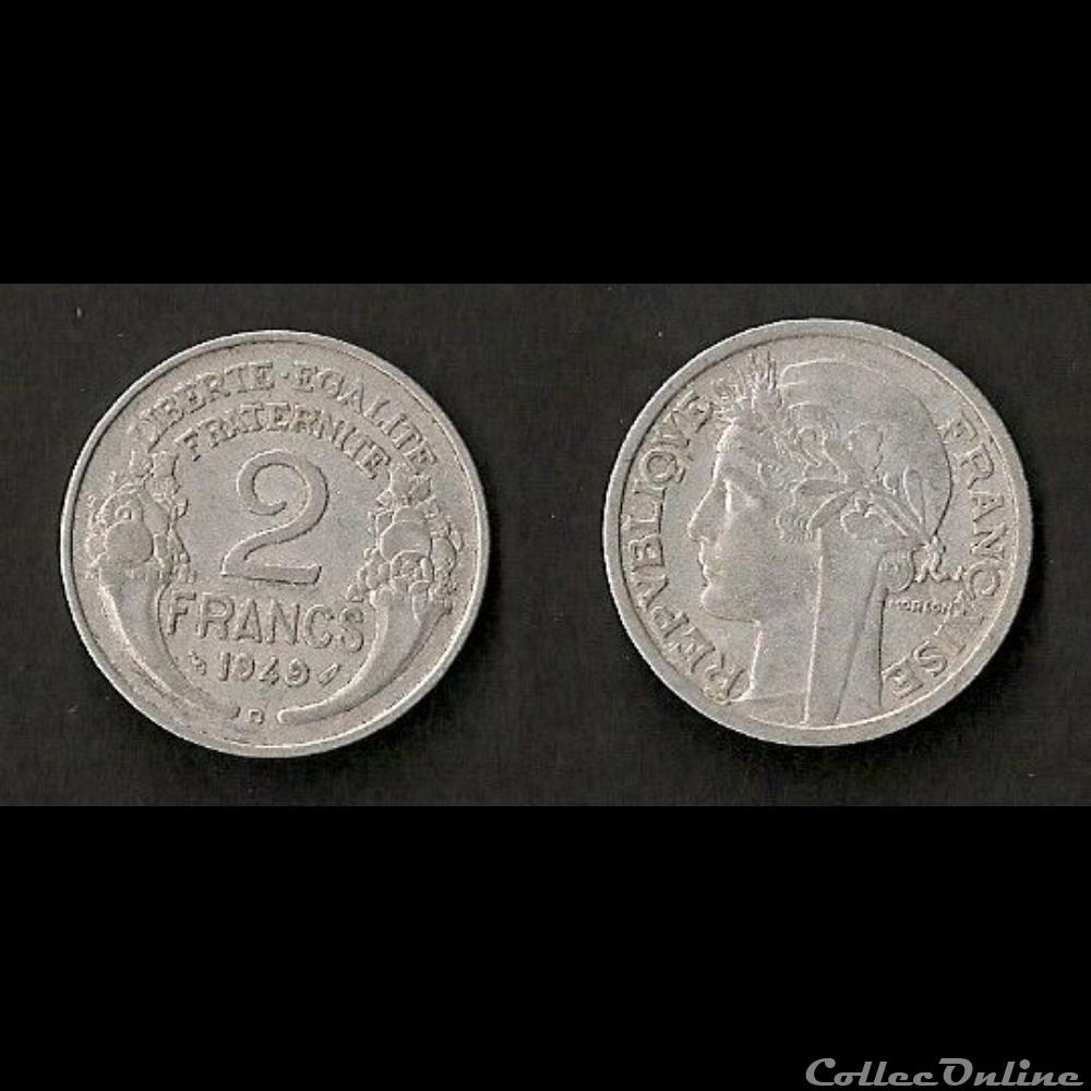 2 Francs Morlon Aluminium 1949 B monnaie france moderne 2 francs morlon aluminium 1949 b