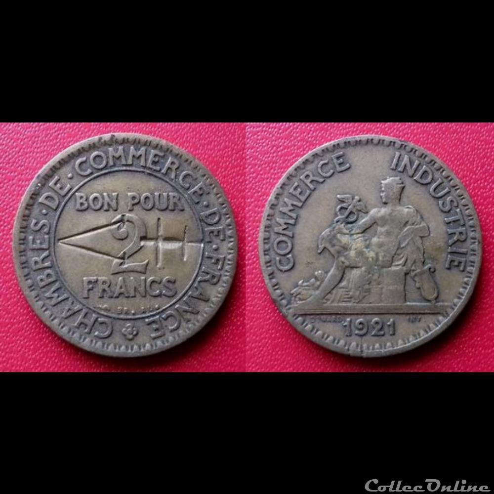 monnaie france moderne 2 francs chambre de commerce contremarque une croix de lorraine