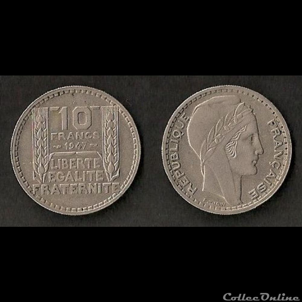 monnaie france moderne 10 francs turin 1947 grosse tete