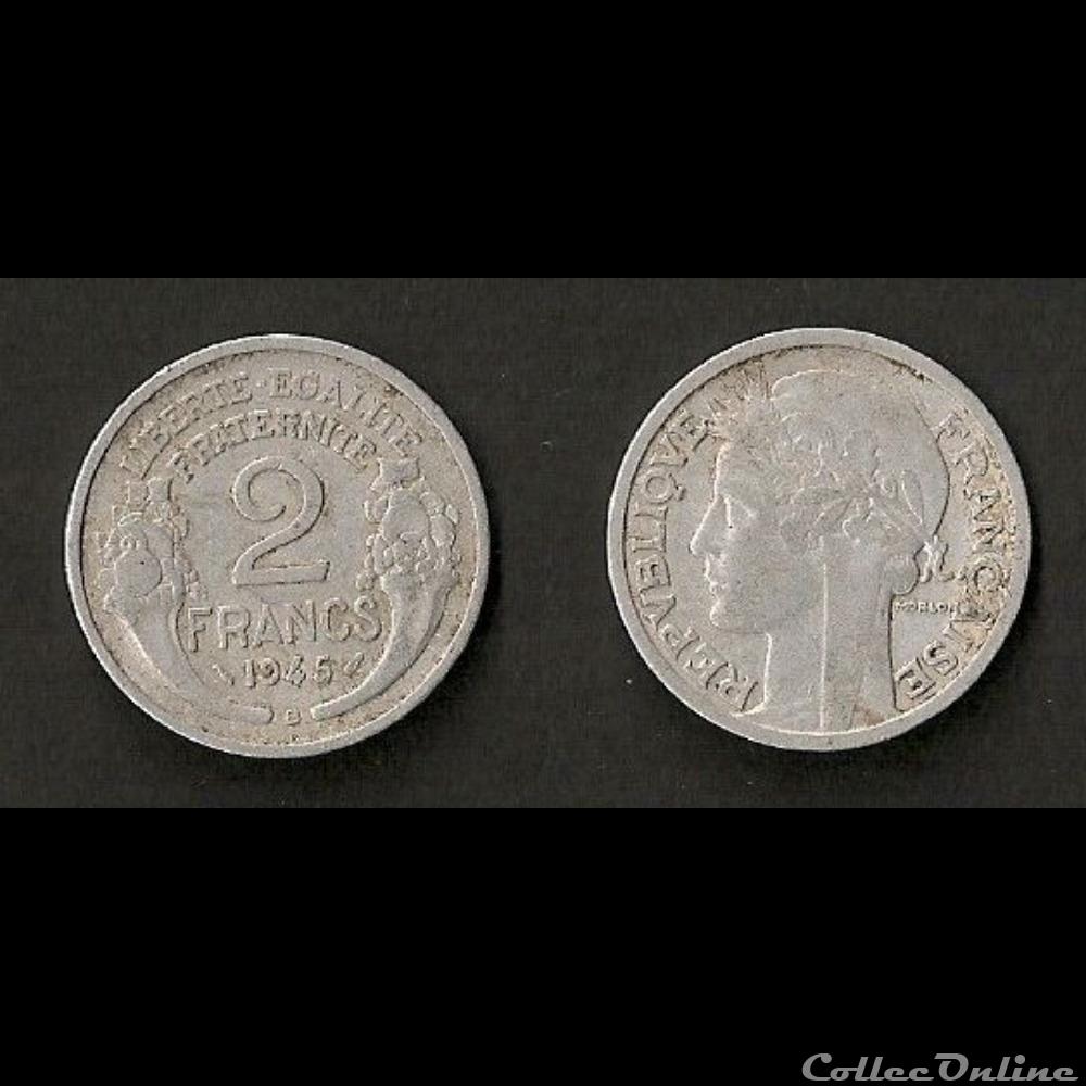 2 Francs Morlon Aluminium 1945 B monnaie france moderne 2 francs morlon aluminium 1945 b