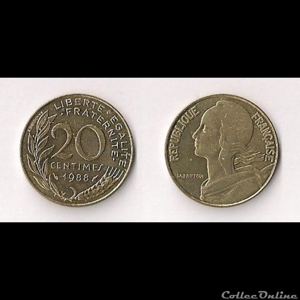 monnaie france moderne 20 cts marianne 1988