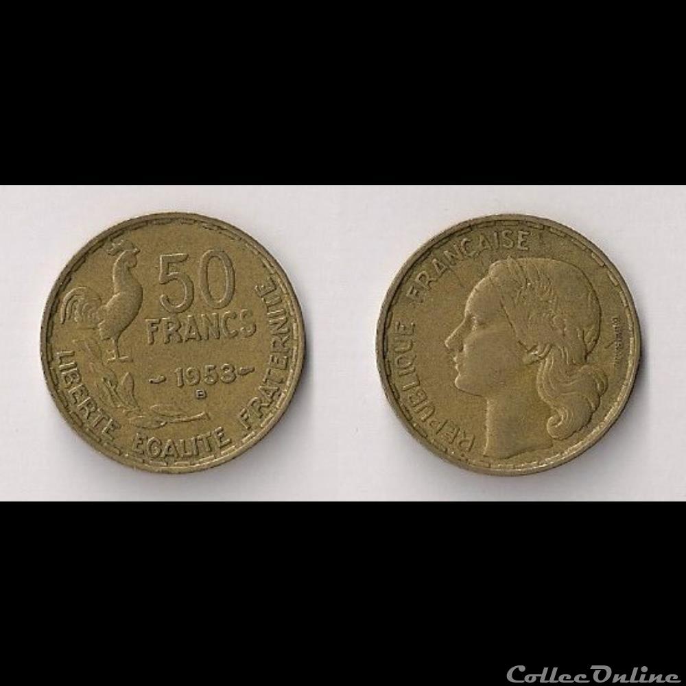monnaie france moderne 50 francs guiraud 1953 b