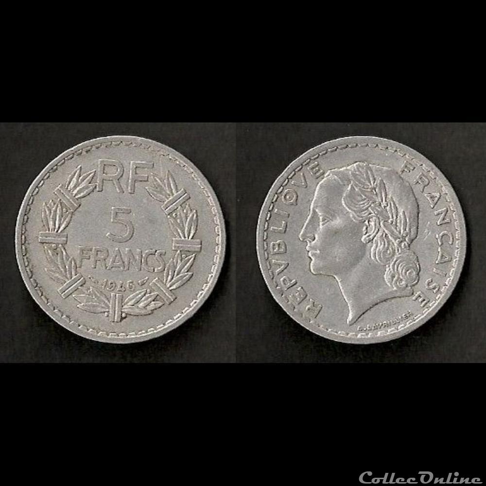 5 Francs Lavrillier 1946 monnaie france moderne 5 francs lavrillier 1946