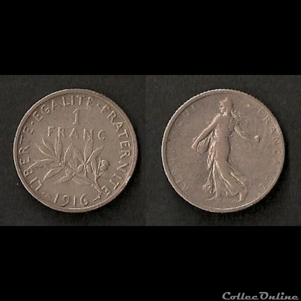 1 Franc Semeuse (Argent) 1916 monnaie france moderne 1 franc semeuse argent 1916