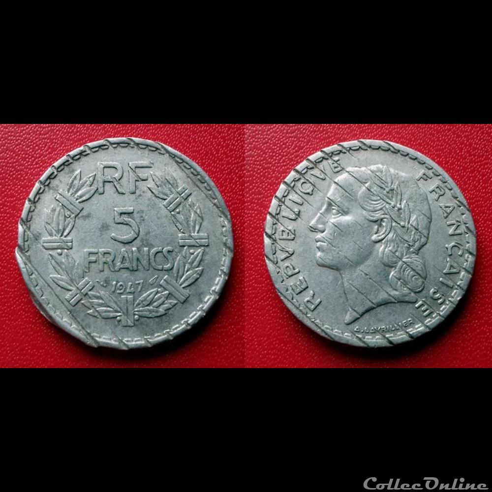 monnaie france moderne 5 francs lavrillier mutilee