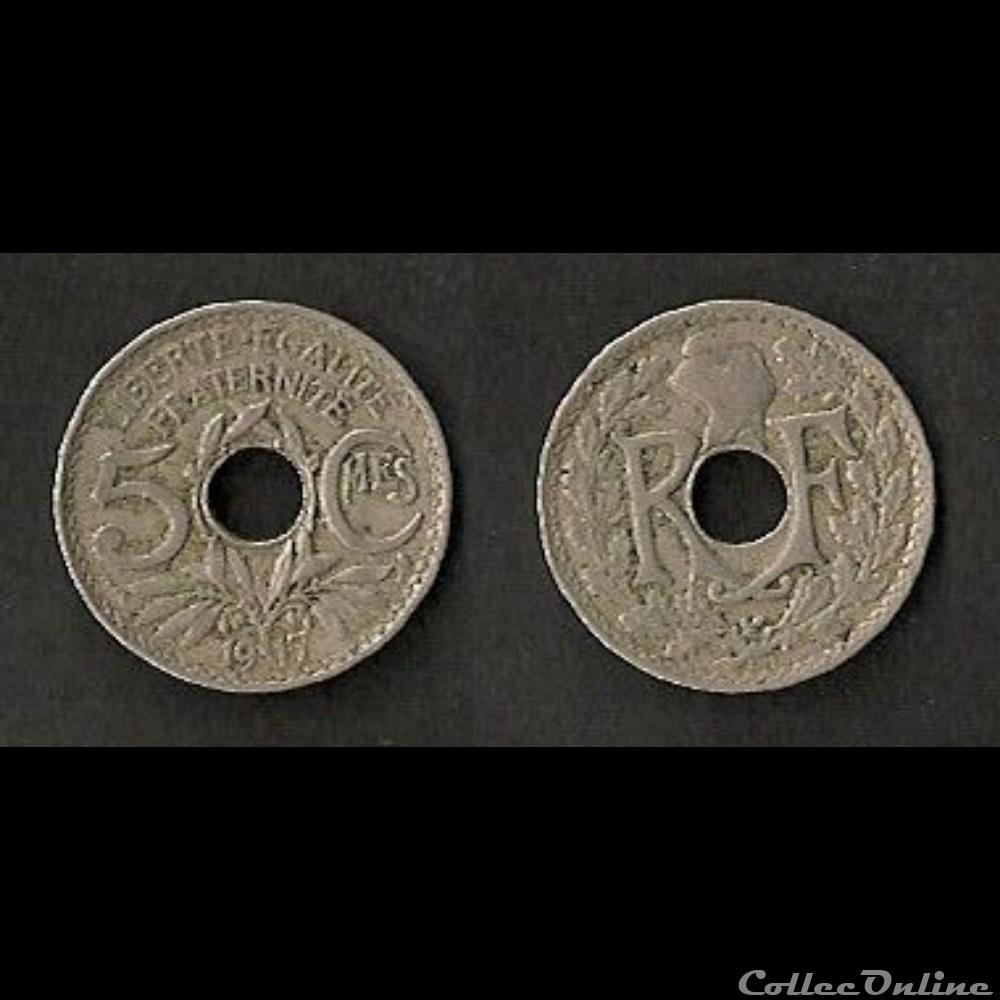 monnaie france moderne 5 centimes lindauer 1917