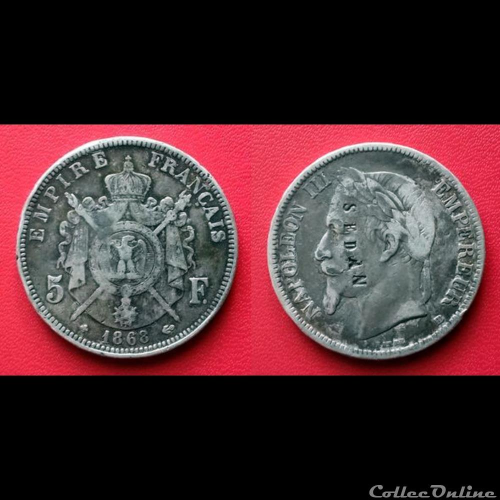 5 Francs Napoléon III contremarquée "SEDAN" monnaie 5 francs napoleon iii contremarquee sedan