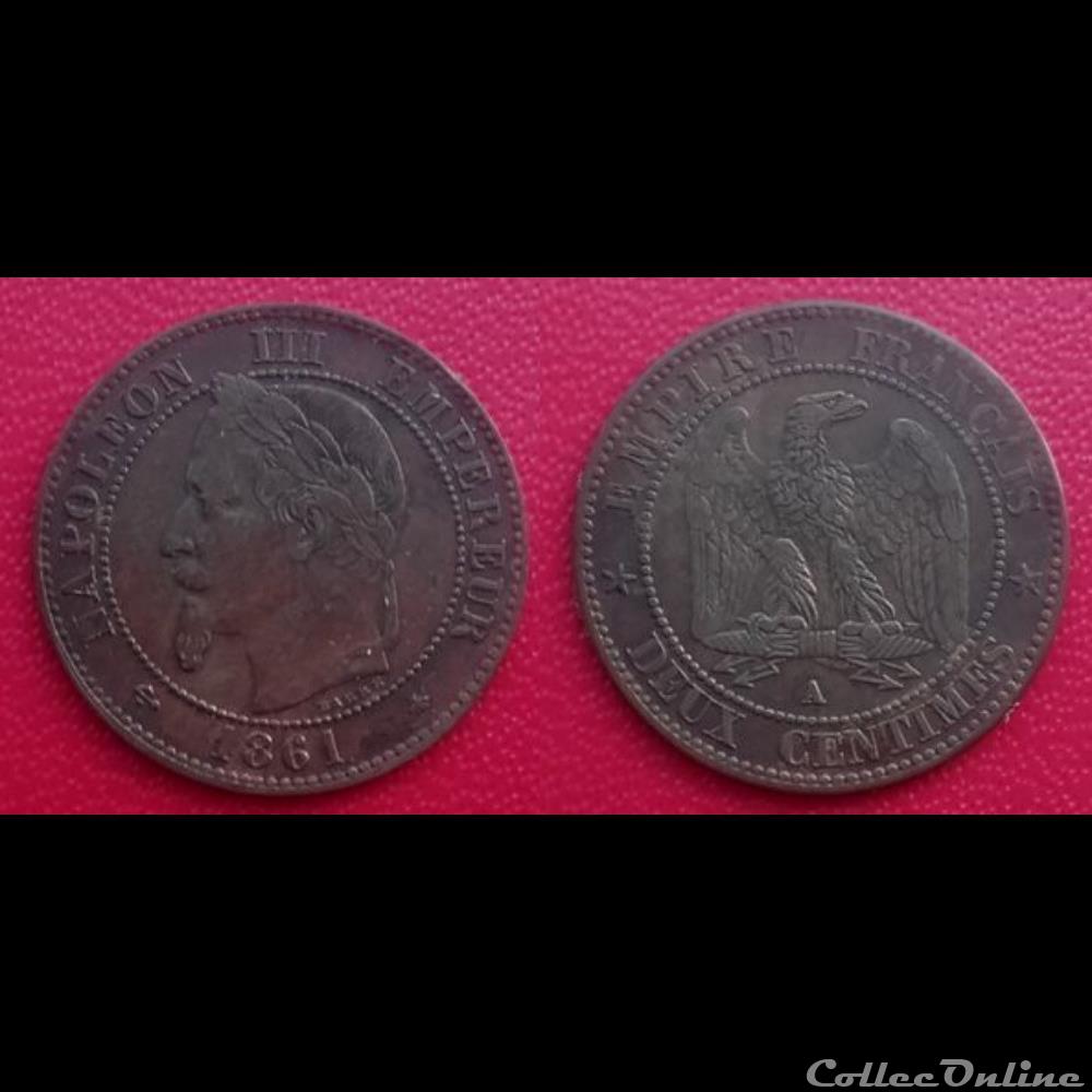 2 Cts Napoléon III Tête Laurée 1861 A monnaie france moderne 2 cts napoleon iii tete lauree 1861 a
