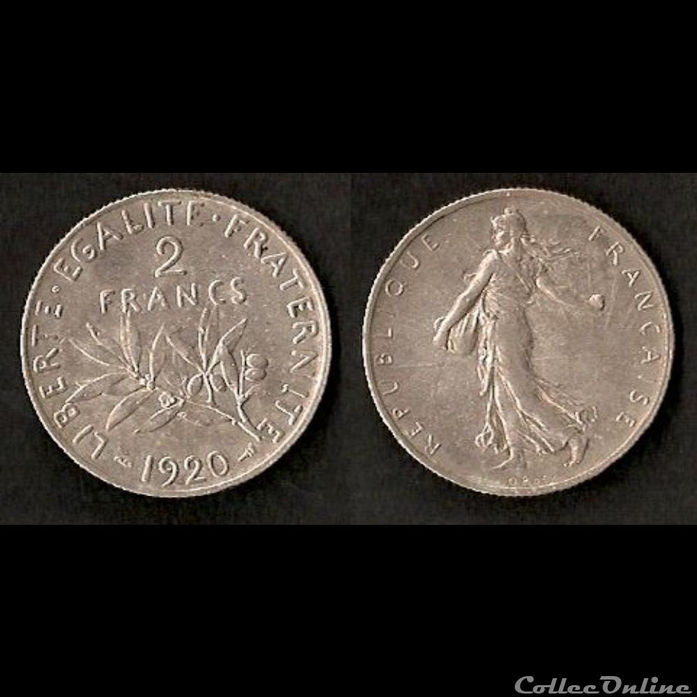 2 Francs Semeuse 1920 monnaie france moderne 2 francs semeuse 1920