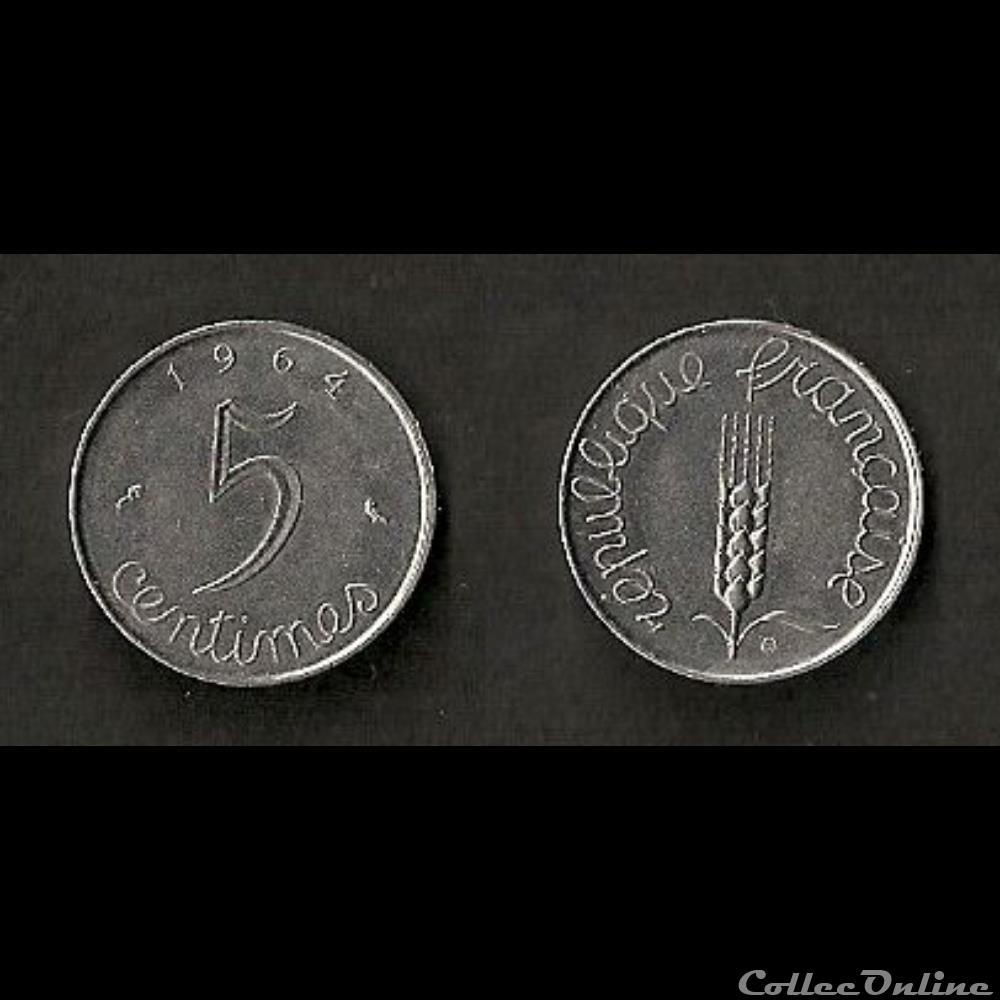 monnaie france moderne 5 centimes epi 1964