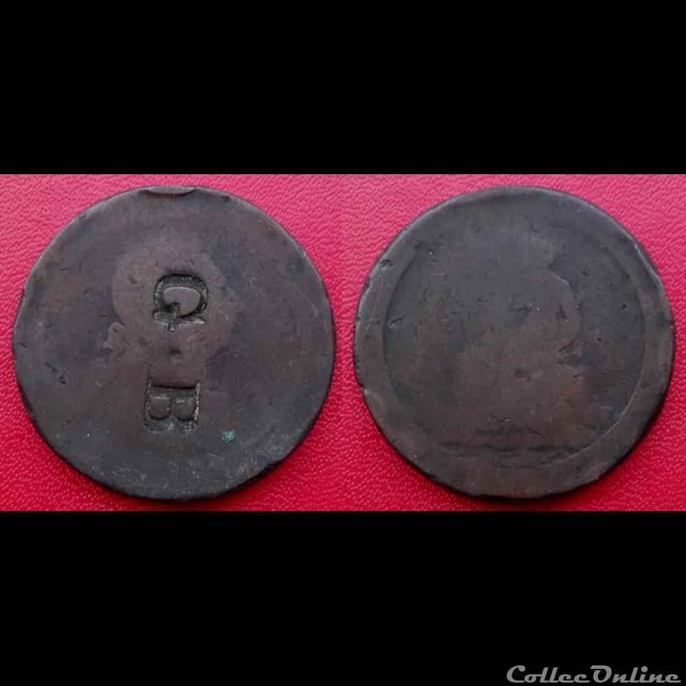 2 Pence de George III Contremarqué "G.B" monnaie france moderne 2 pence de george iii contremarque g b
