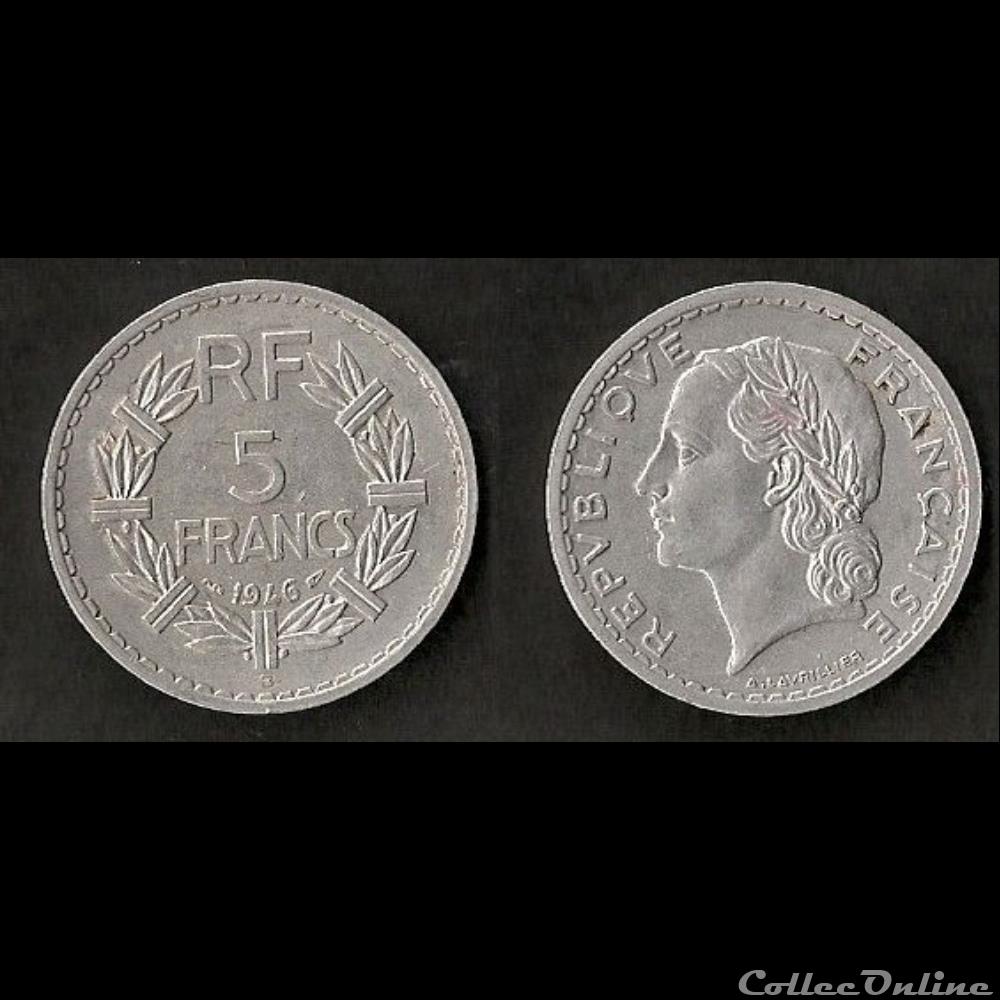 5 Francs Lavrillier 1946 B monnaie france moderne 5 francs lavrillier 1946 b