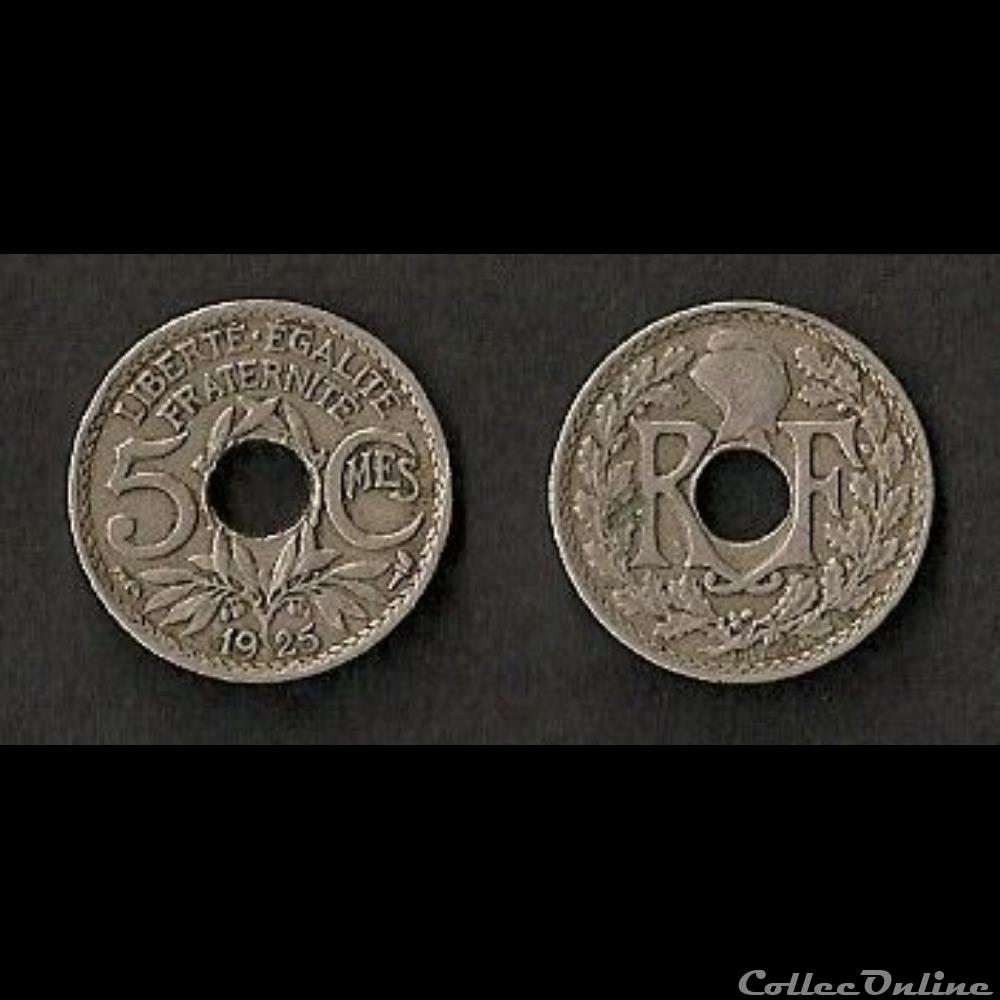monnaie france moderne 5 centimes lindauer 1925