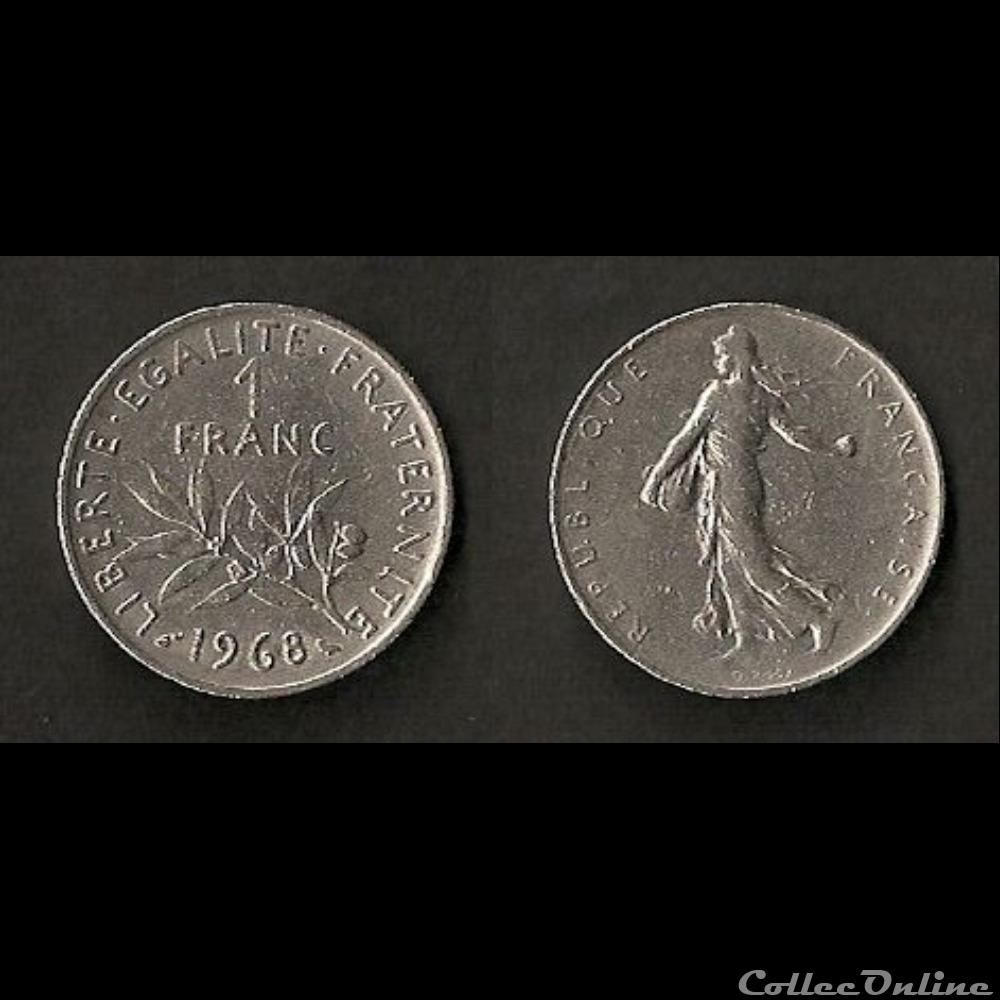 monnaie france moderne 1 franc semeuse 1968