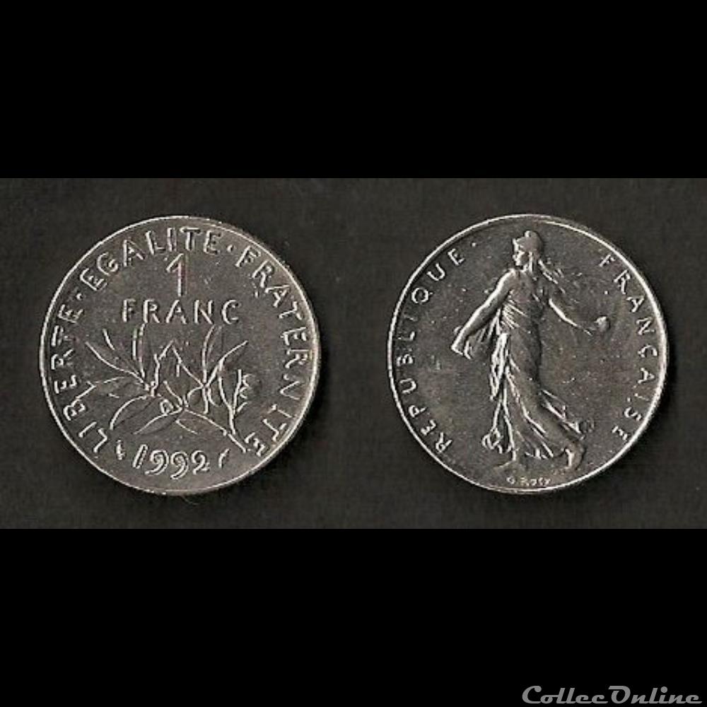 1 Franc Semeuse 1992 monnaie france moderne 1 franc semeuse 1992