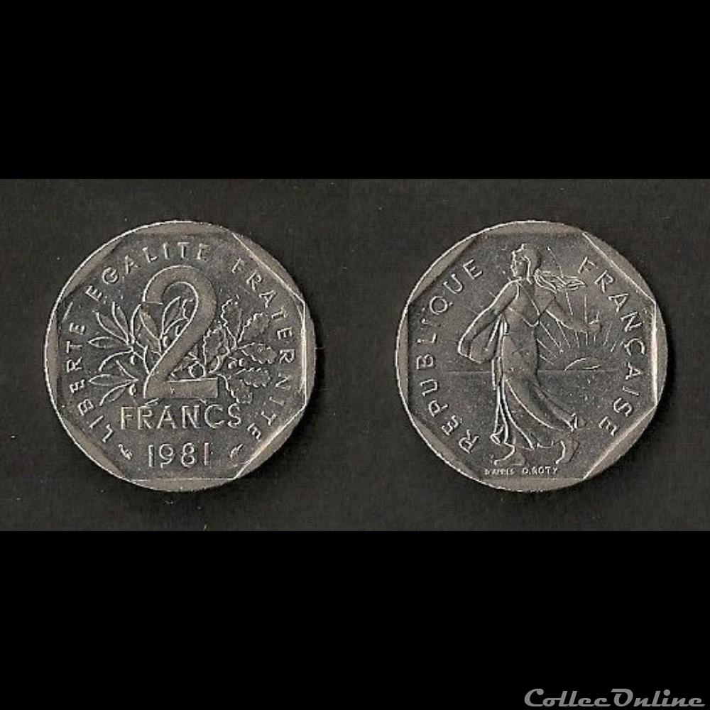 monnaie france moderne 2 francs semeuse 1981