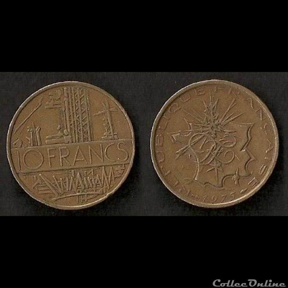 monnaie france moderne 10 francs mathieu 1975 tranche b