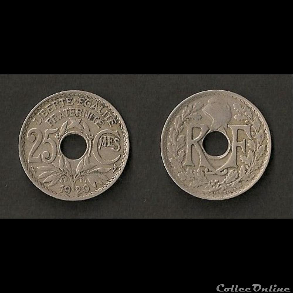 monnaie france moderne 25 cts lindauer 1920