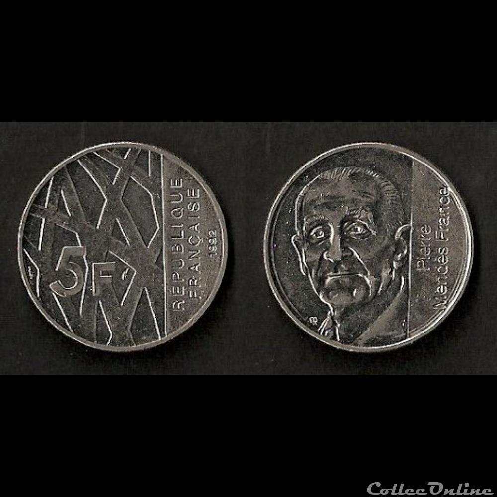 5 Francs Pierre Mendès France 1992 monnaie moderne 5 francs pierre mendes france 1992
