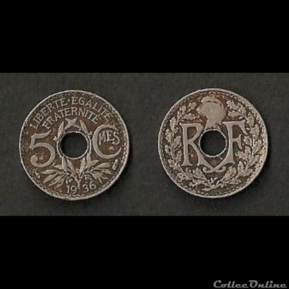 5 Centimes Lindauer 1936 monnaie france moderne 5 centimes lindauer 1936