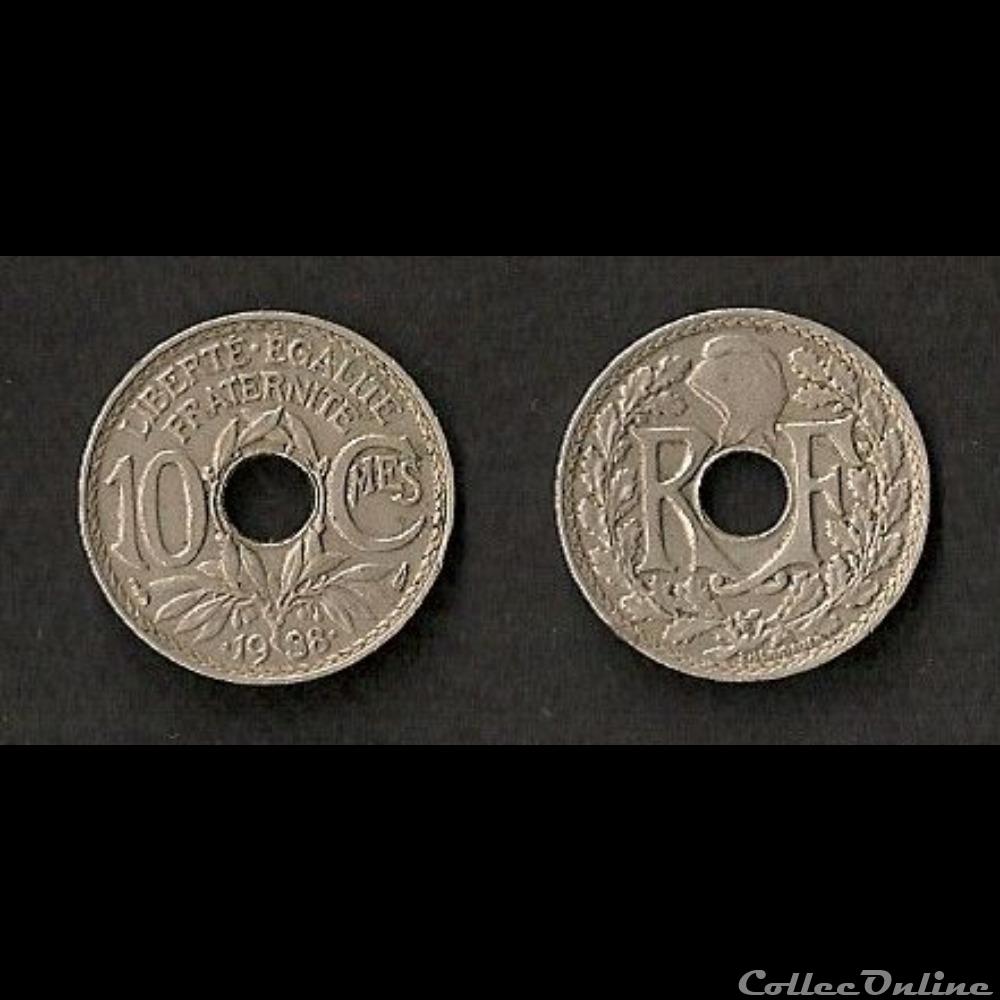 10 Cts Lindauer Maillechort .1938. monnaie france moderne 10 cts lindauer maillechort 1938