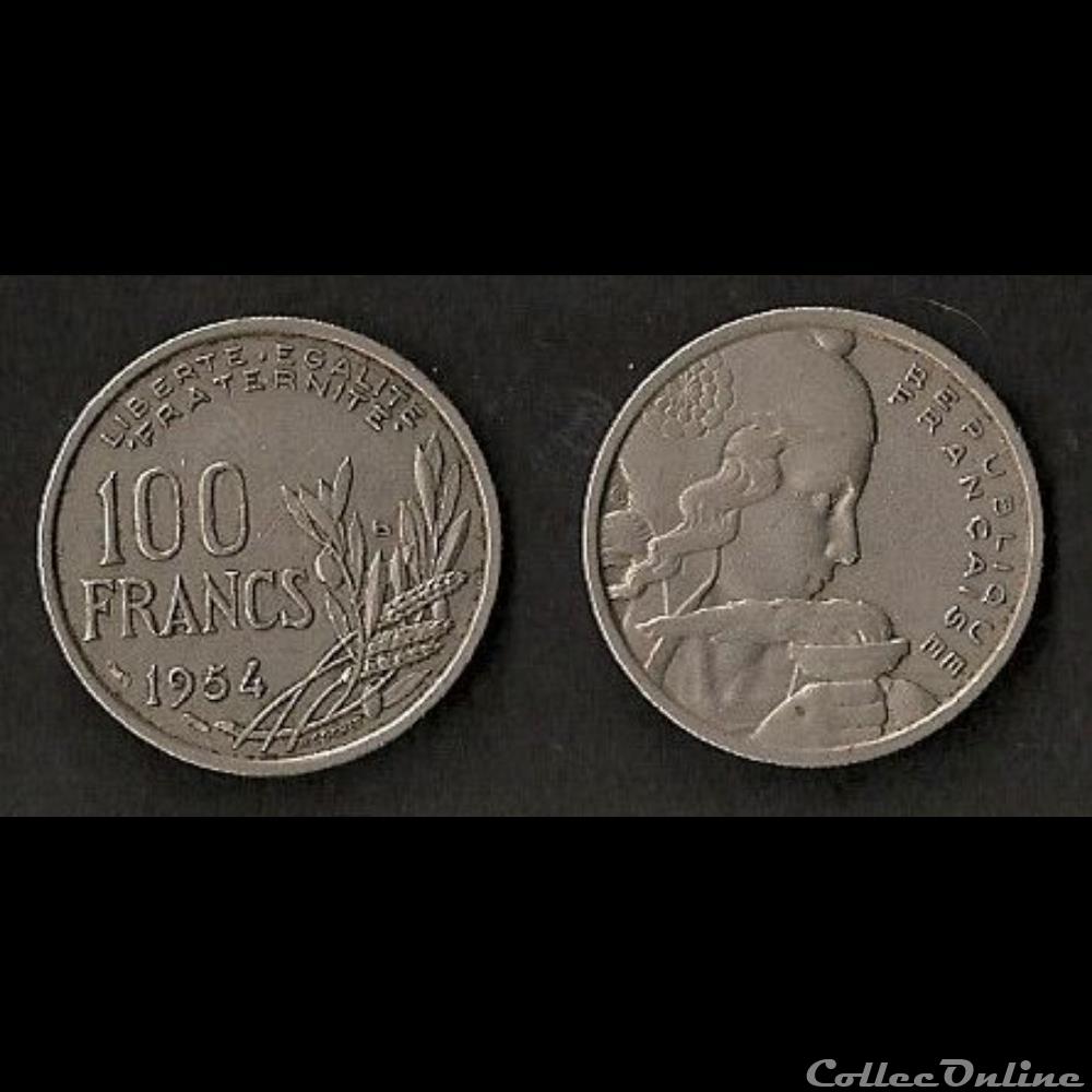 100 Francs Cochet 1954 B monnaie france moderne 100 francs cochet 1954 b