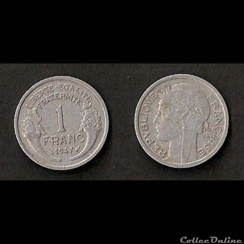 monnaie france moderne 1 franc morlon alu 1947