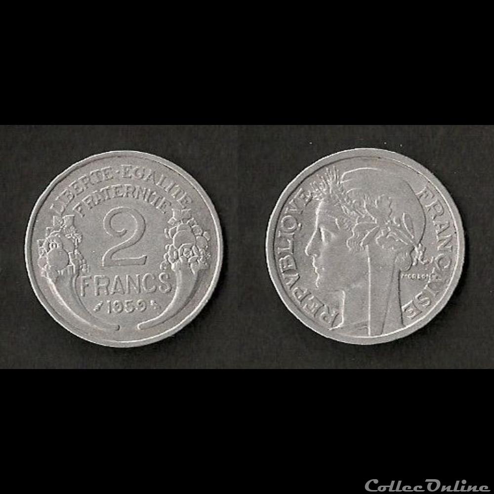 2 Francs Morlon Aluminium 1959 monnaie france moderne 2 francs morlon aluminium 1959