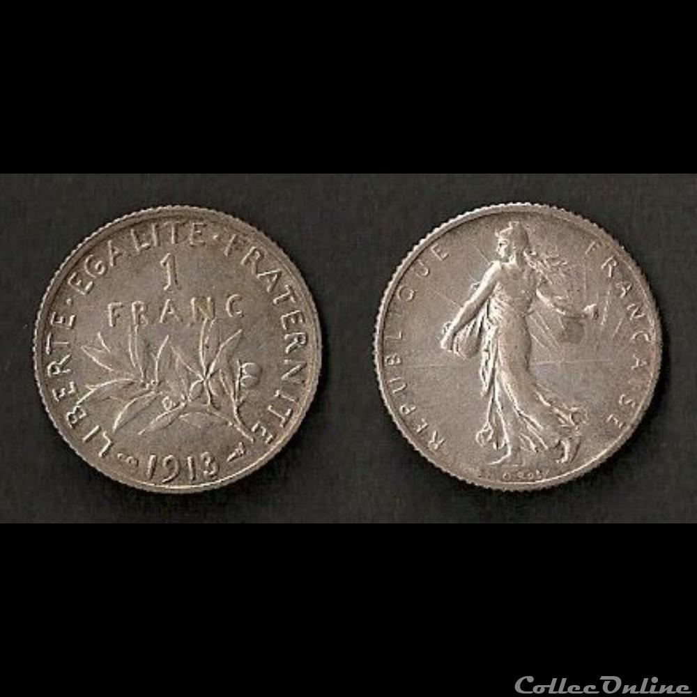 1 Franc Semeuse (Argent) 1913 monnaie france moderne 1 franc semeuse argent 1913