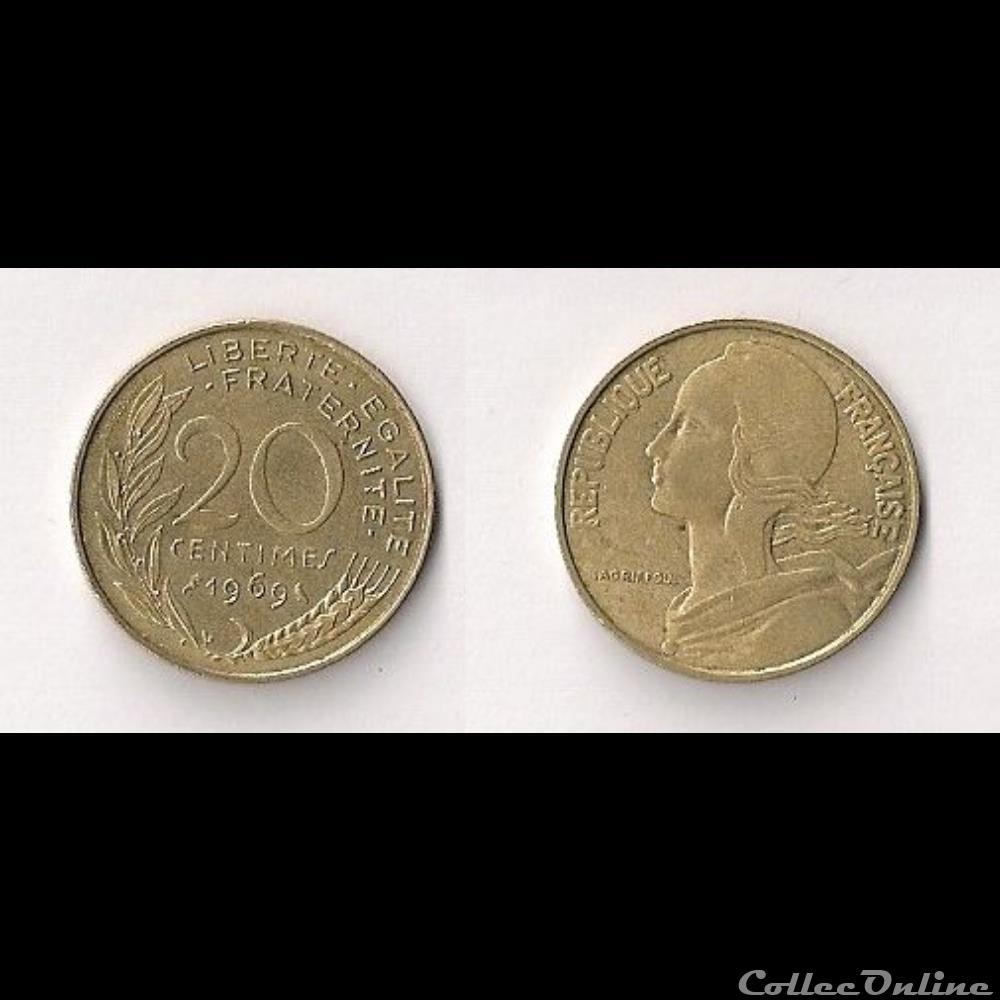 monnaie france moderne 20 cts marianne 1969
