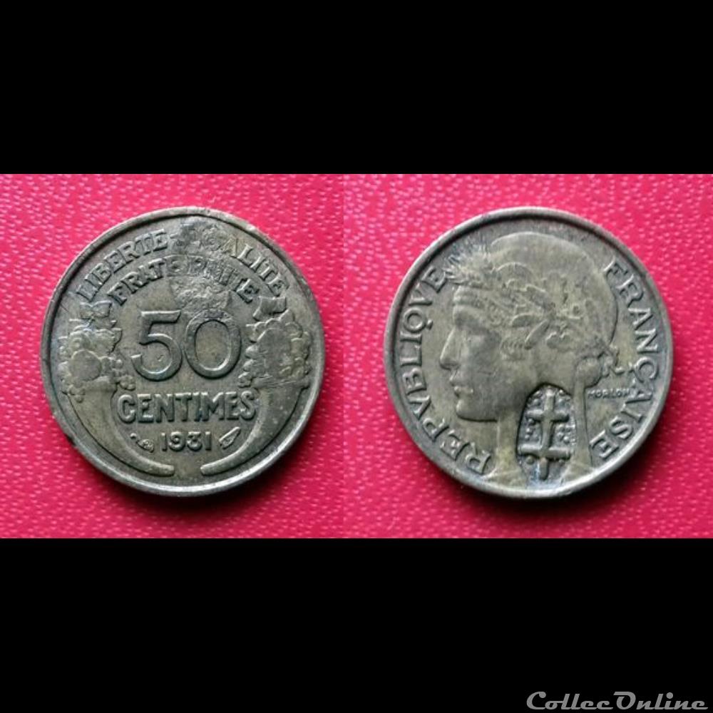 monnaie france moderne 50 cts morlon contremarquee un poincon croix de lorraine