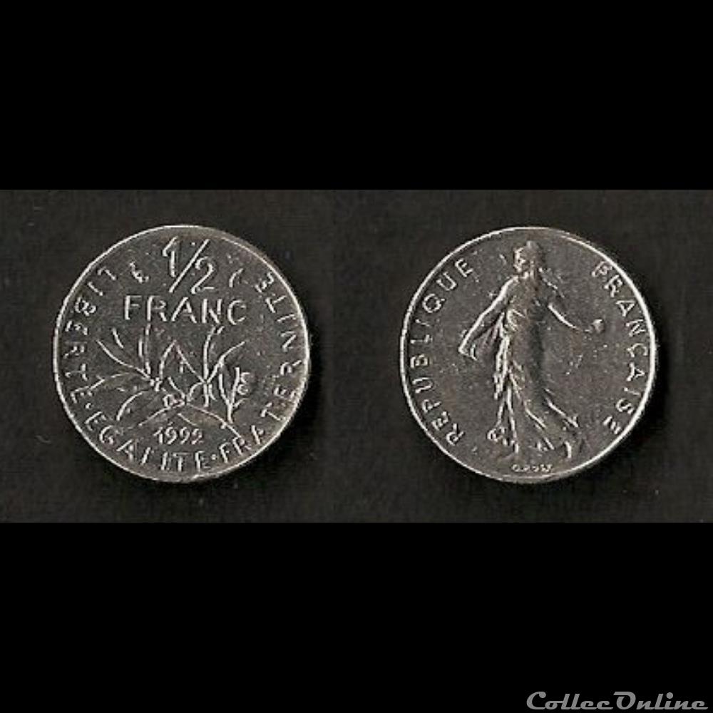 1/2 Franc Semeuse 1992 monnaie france moderne 1 2 franc semeuse 1992