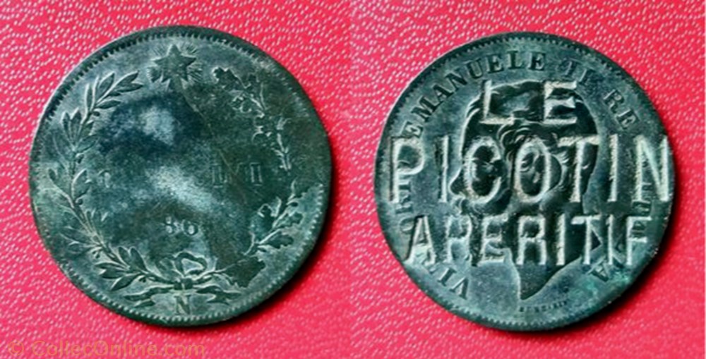 5 Centesimis "LE PICOTIN APERITIF" monnaie monde italie 5 centesimis le picotin aperitif