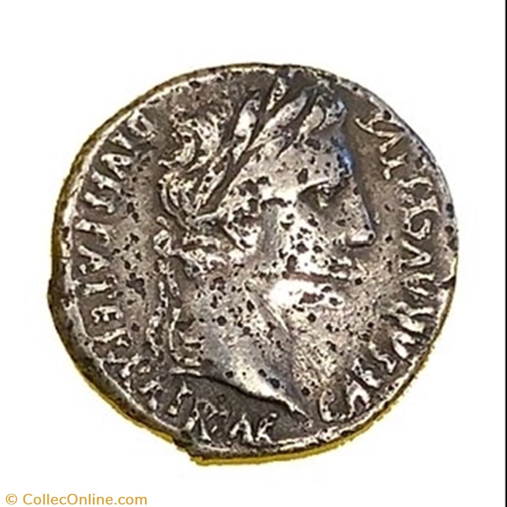 Augustus silver denarius coin ancient b c to roman republicain imperial augustus silver denarius
