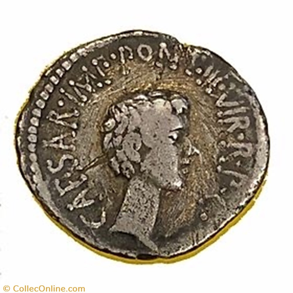 Mark Antony and Octavian coin ancient b roman republicain imperial mark antony and octavian