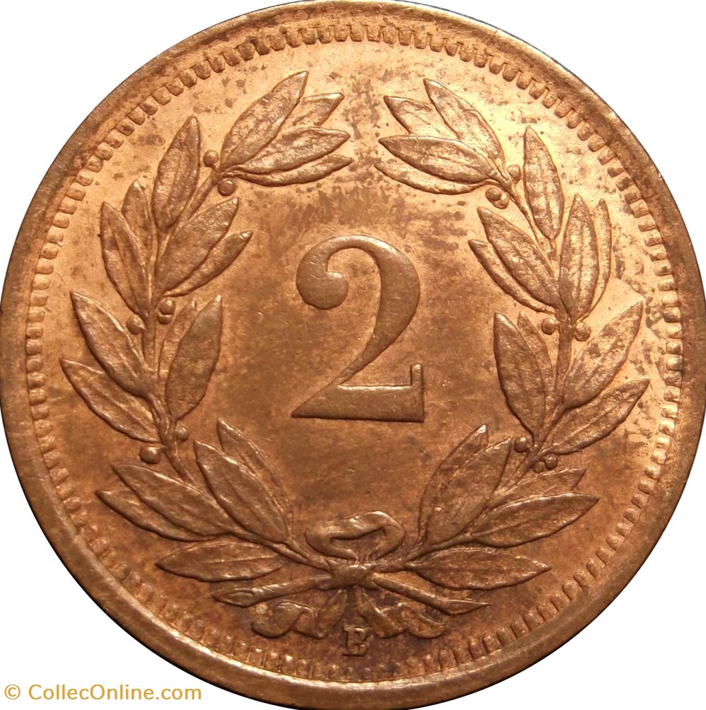 SUISSE 2 Centimes (Rappen) croix suisse 1934 Berne - B monnaies europe medievale suisse 2 centimes rappen croix suisse 1934 berne b