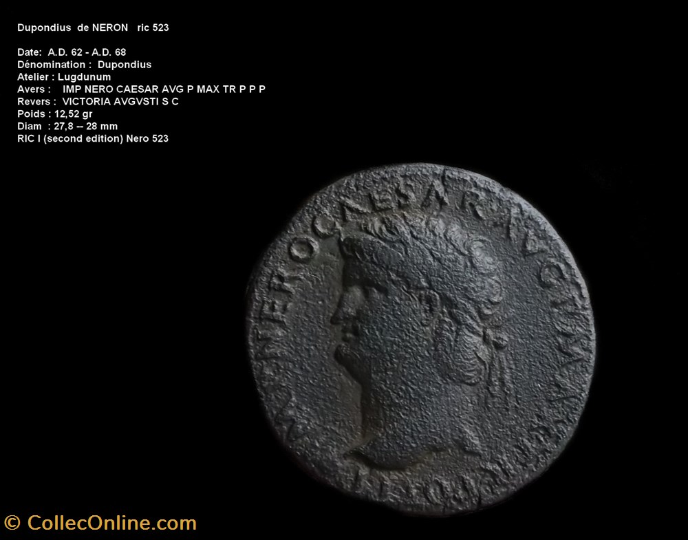 Dupondius de NERON RIC I (second edition) Nero 523 monnaies antiques a romaines republicaines imperiales dupondius de neron ric i second edition nero 523