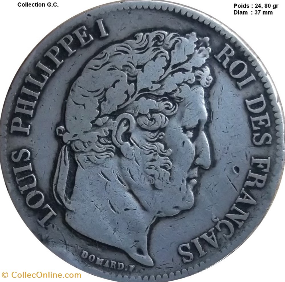 5 francs IIe type Domard 1835 A Paris monnaies monde france 5 francs iie type domard 1835 a paris
