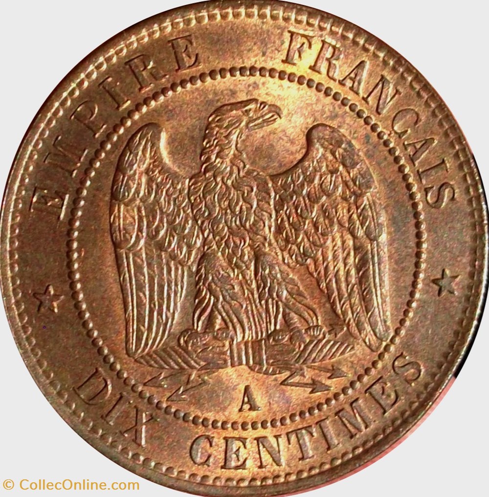 monnaies europe medievale france feodales dix centimes napoleon iii tete nue 1852 paris f 133 1