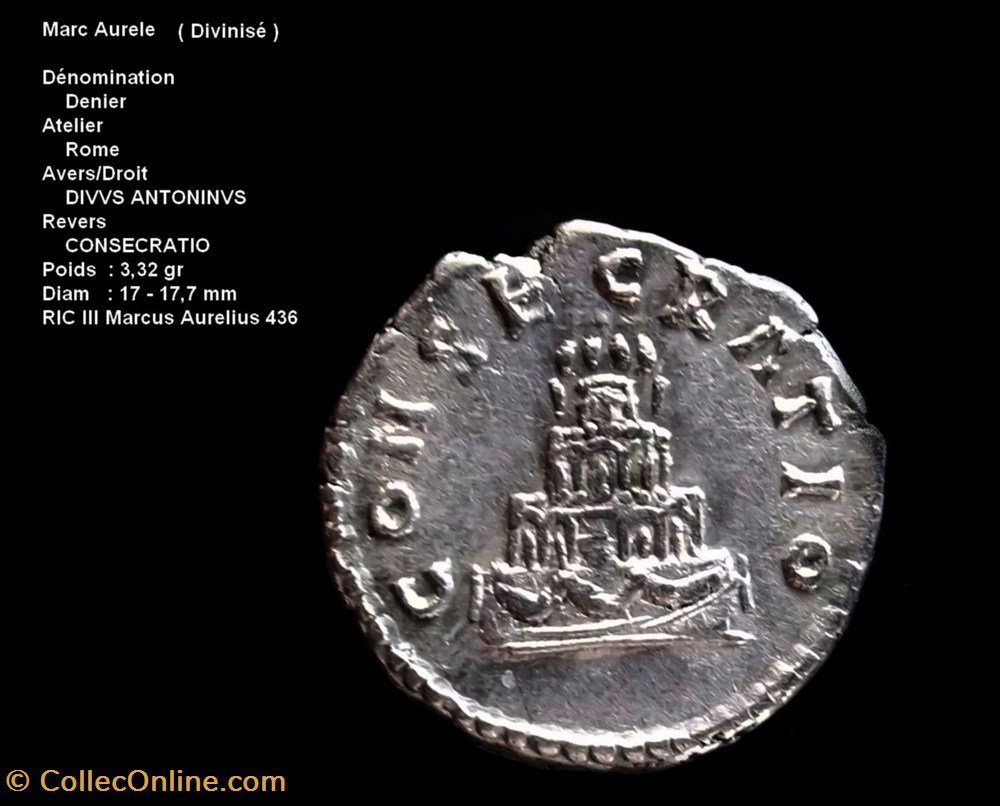 monnaies antiques romaines republicaines imperiales marc aurele divinise ric 436