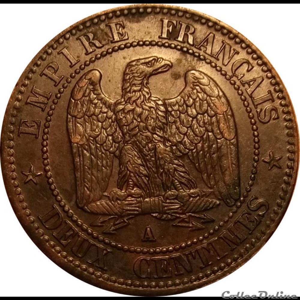 2 Centimes Napoléon III Tête Nue 1857 A monnaie france moderne 2 centimes napoleon iii tete nue 1857 a