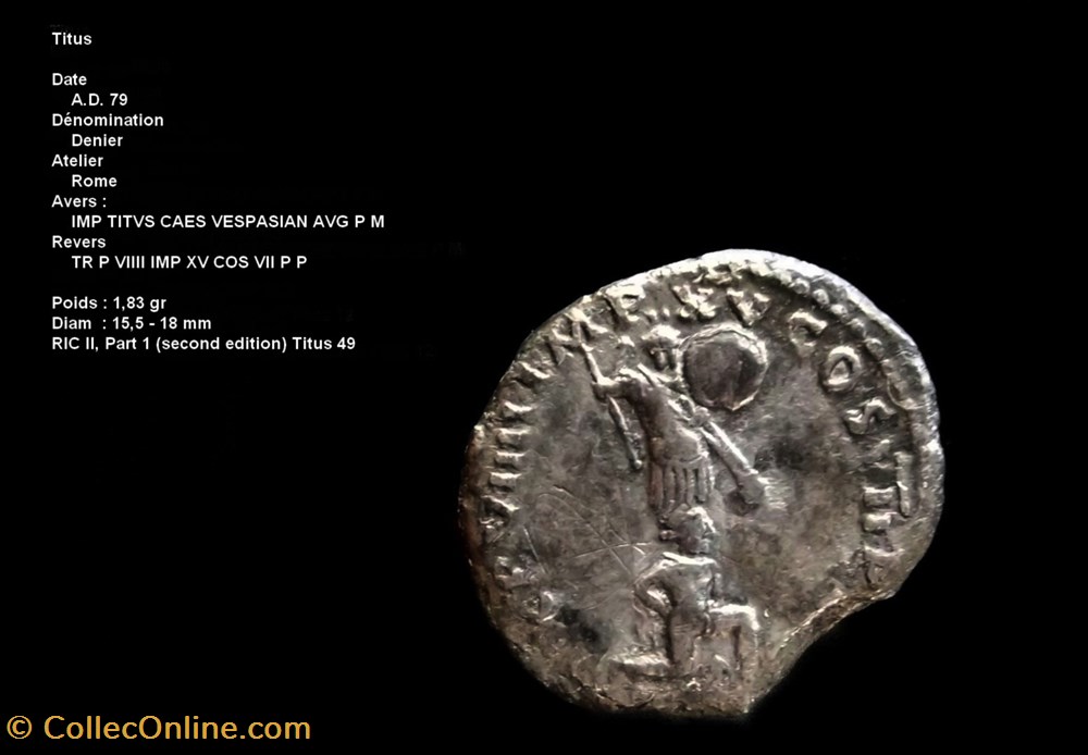 TITUS RIC II, Part 1 (second edition) Titus 49 monnaies antiques romaines republicaines imperiales titus ric ii part 1 second edition titus 49