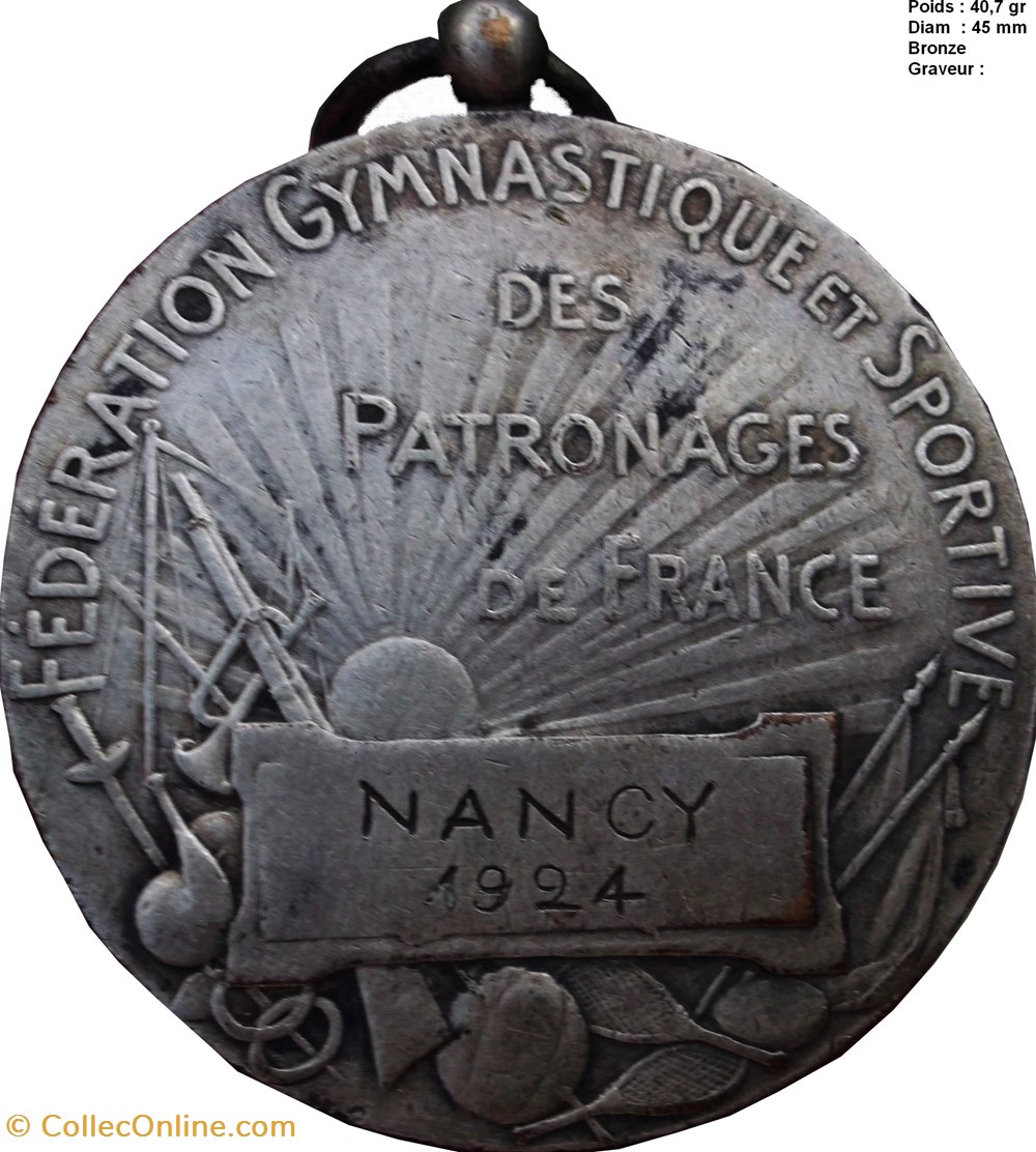 medailles medaille federation gymnastique et sportive des patronnages de france