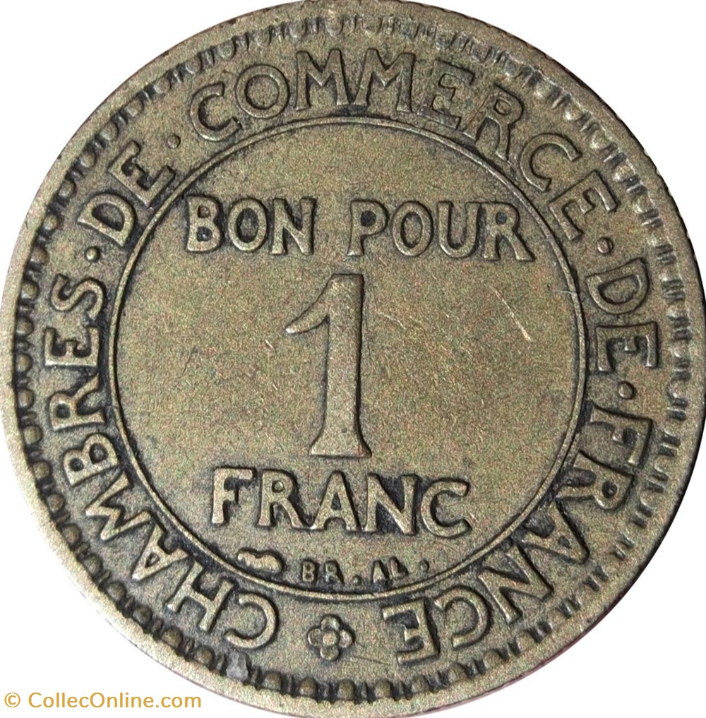 monnaies 1 franc chambres de commerce 1926