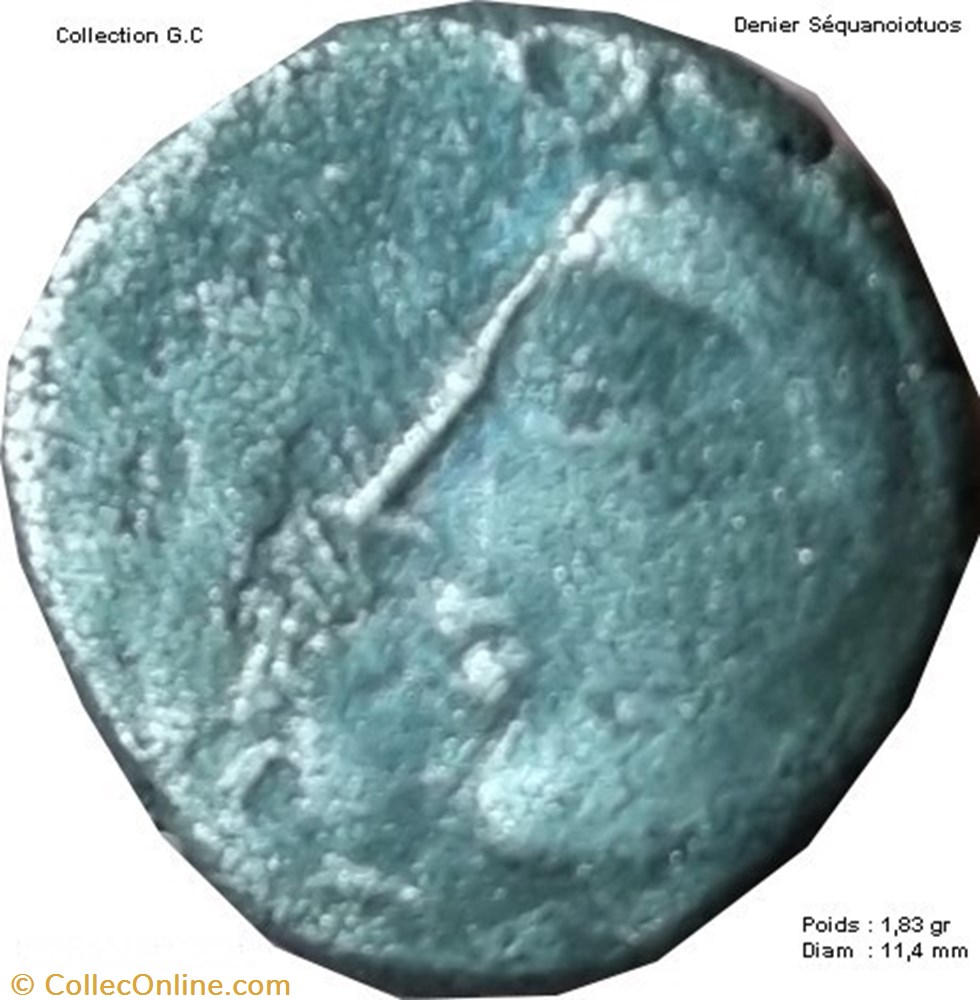 SÉQUANES (Région de Besançon) Denier SEQVANOIOTVOS monnaie antique av jc ap gauloise sequanes region de besancon denier seqvanoiotvos