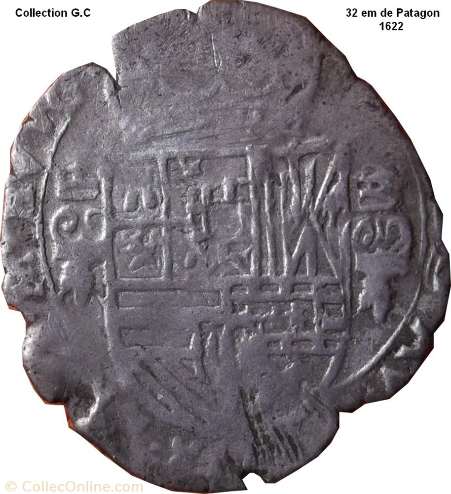 32 em de Patagon Philippe IV 1622 monnaie feodale 32 em de patagon philippe iv 1622