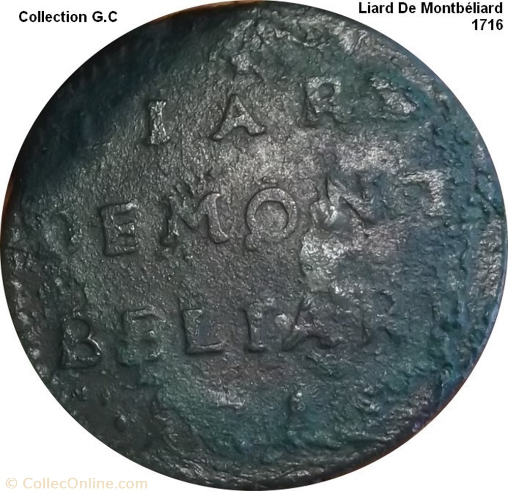 Liard De Montbéliard Léopold Eberhard 1716 monnaie feodale saint empire romain germanique liard de montbeliard leopold eberhard 1716