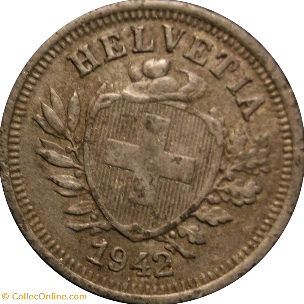 monnaies europe medievale a suisse 1 centime croix suisse 1942 berne b