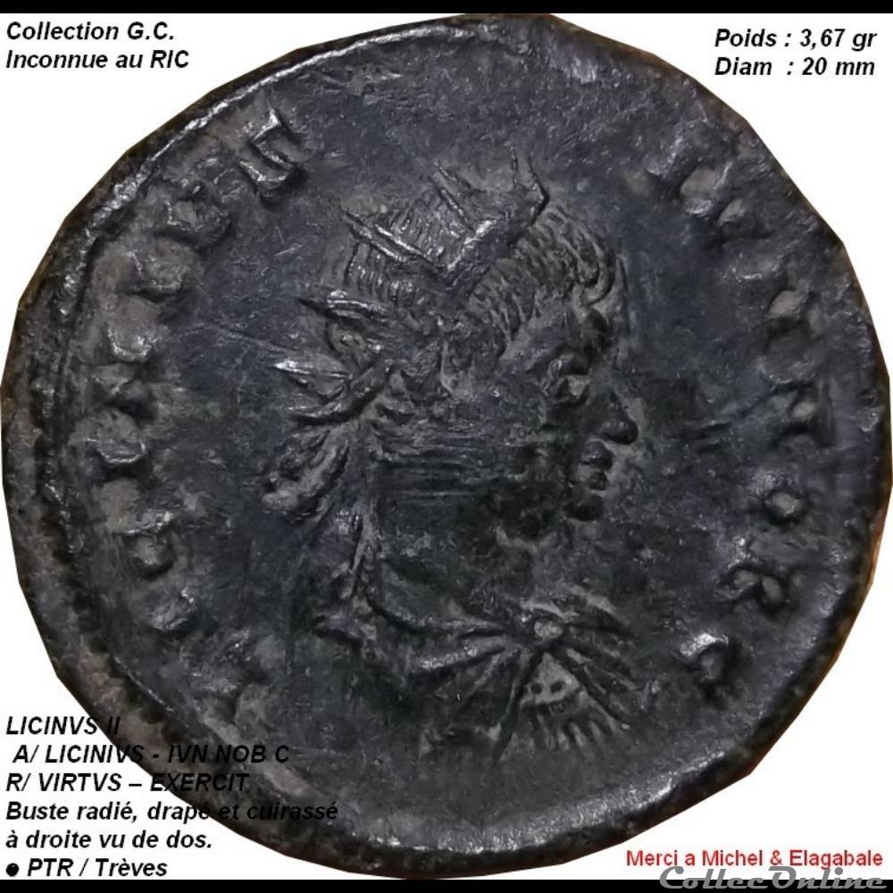 monnaie antique av jc ap romaine licinivs ii inconnue du ric une dans la base de numus bible